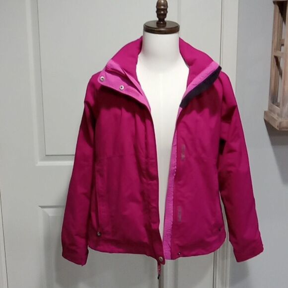 L.L. Bean 2 Piece Fleece & Nylon  Pink Jacket Size Large - Picture 1 of 4